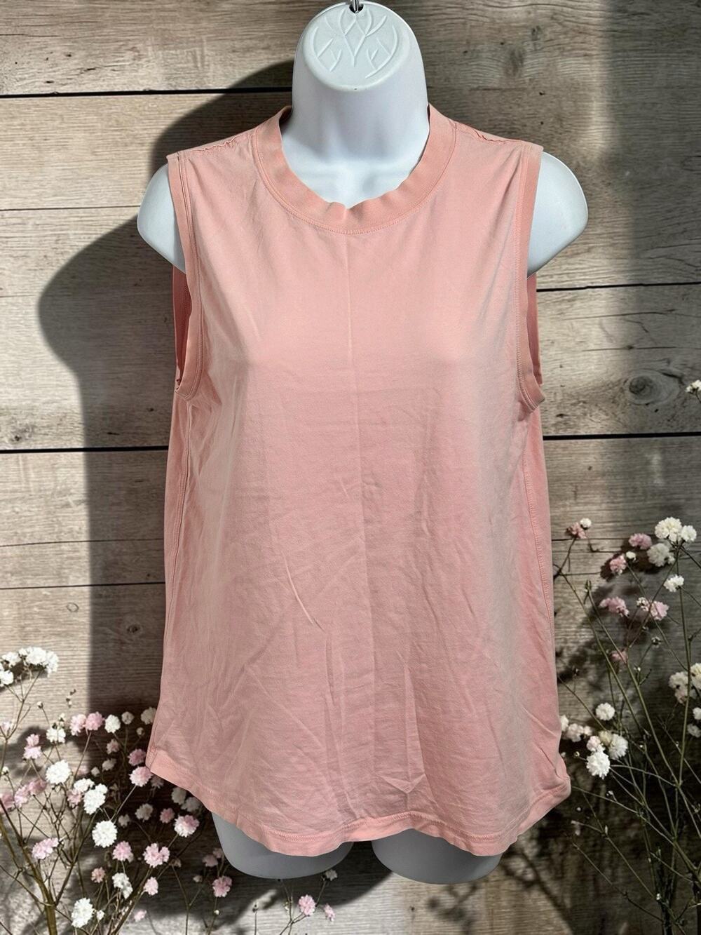 Lululemon Pink Muscle Tank Top Sz 4 Cotton Blend Sleeveless Athletic Shirt